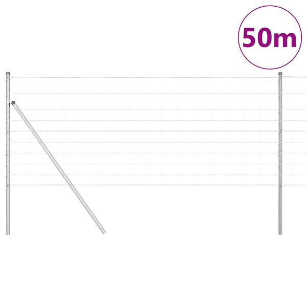 vidaXL Ker&iacute;t&eacute;soszlop Galvaniz&aacute;lt 50 x 1 m Ac&eacute;l