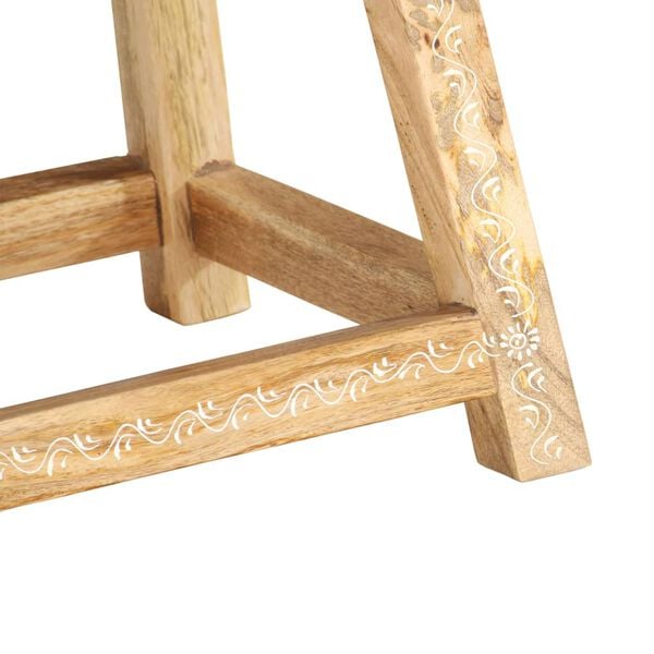 idaXL k&eacute;zzel festett t&ouml;m&ouml;r mang&oacute;fa &uuml;lőke 38 x 38 x 35 cm