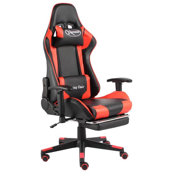 vidaXL piros PVC forg&oacute; gamer sz&eacute;k l&aacute;btart&oacute;val
