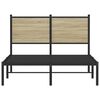 vidaXL sonoma tölgy színű fém ágykeret matrac nélkül 120 x 190 cm