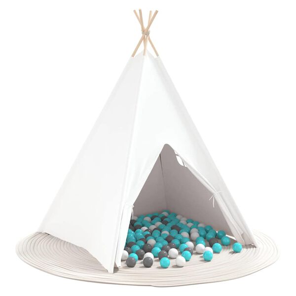 vidaXL Teepee sátor Fehér 120 x 120 x 150 cm Szövet & Műanyag