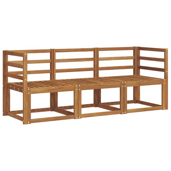 vidaXL K&uuml;lt&eacute;ri kanap&eacute; szett 3 pcs Term&eacute;szetes &eacute;s Vil&aacute;gossz&uuml;rke