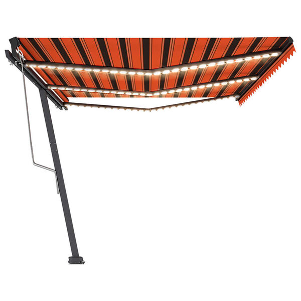 vidaXL narancss&aacute;rga-barna sz&eacute;l&eacute;rz&eacute;kelős &eacute;s LED-es napellenző 600x350cm