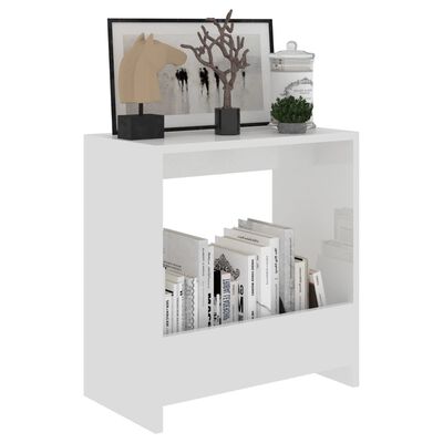 vidaXL magasfényű fehér forgácslap kisasztal 50 x 26 x 50 cm