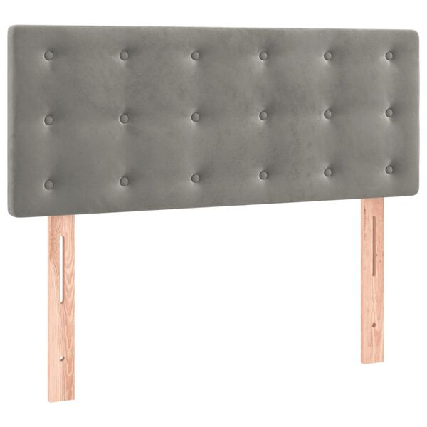 vidaXL világosszürke bársony fejtámla 100x5x78/88 cm