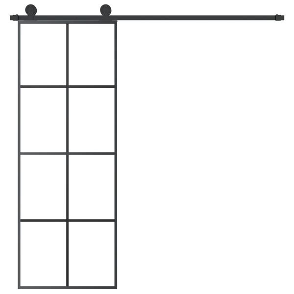 vidaXL ESG üveg és alumínium tolóajtó fémszerelvény-szettel 76x205 cm