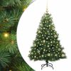 vidaXL Mű kar&aacute;csonyfa 150 LED-del &aacute;llv&aacute;nnyal Z&ouml;ld 150 cm PE &eacute;s PVC