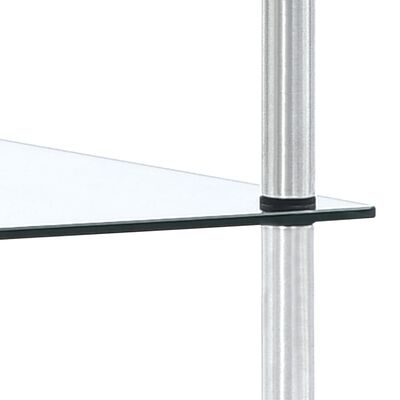 vidaXL 5 szintes átlátszó edzett üveg polc 40 x 40 x 130 cm