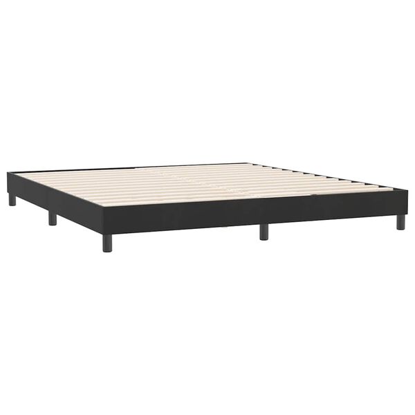 vidaXL fekete bársony rugós ágy matrac nélkül 180x210 cm