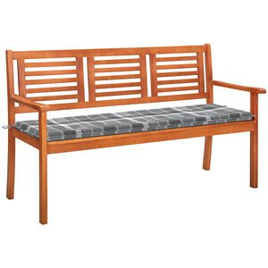 vidaXL 3 szem&eacute;lyes t&ouml;m&ouml;r eukaliptuszfa kerti pad p&aacute;rn&aacute;val 150 cm