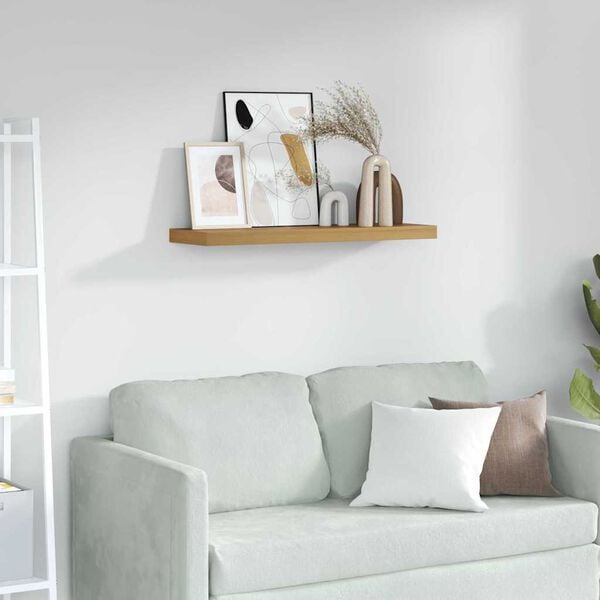 vidaXL Falpolc Falra szerelhető Barna 90 x 23,5 x 4 cm Faanyag