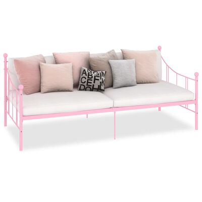 vidaXL rózsaszín fém kanapéágy-keret 90 x 200 cm