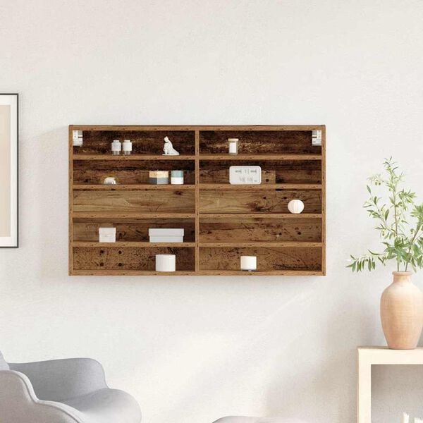 vidaXL Ki&aacute;ll&iacute;t&oacute; szekr&eacute;ny polcokkal &Ouml;reg fa 100 x 15 x 58 cm Faanyag