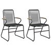 vidaXL 2 db fekete PVC rattan kerti sz&eacute;k 58 x 59 x 85,5 cm