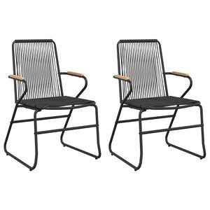 vidaXL 2 db fekete PVC rattan kerti sz&eacute;k 58 x 59 x 85,5 cm