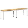 vidaXL Kerti pad 161 x 35 x 45 cm T&ouml;m&ouml;r Ak&aacute;cfa Feh&eacute;r N&eacute;gysz&ouml;gletes