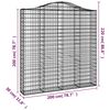 vidaXL 7 db &iacute;ves horganyzott vas gabion kos&aacute;r 200x30x200/220 cm