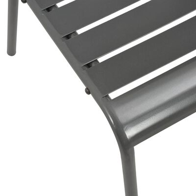 vidaXL 4 darab sötétszürke acél kültéri szék lécezett dizájnnal