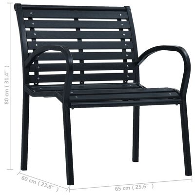 vidaXL 2 darab fekete acél és WPC kerti szék