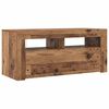 vidaXL antik fa színű szerelt fa TV-szekrény LED-ekkel 90x35x40 cm