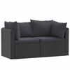 vidaXL 2-r&eacute;szes fekete polyrattan kerti &uuml;lőgarnit&uacute;ra p&aacute;rn&aacute;kkal