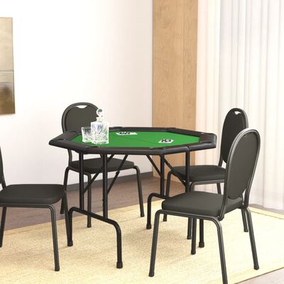 vidaXL zöld összecsukható pókerasztal 8 játékosnak 108 x 108 x 75 cm