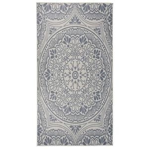 vidaXL k&eacute;k mint&aacute;s lapos sz&ouml;v&eacute;sű k&uuml;lt&eacute;ri szőnyeg 80 x 150 cm