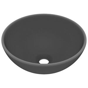 vidaXL kerek matt s&ouml;t&eacute;tsz&uuml;rke ker&aacute;mia luxus mosd&oacute;kagyl&oacute; 32,5 x 14 cm
