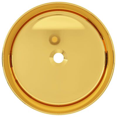 vidaXL aranyszínű kerámia mosdókagyló 40 x 15 cm