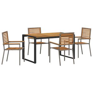 vidaXL Kert &eacute;tkező szett 5 pcs Sz&uuml;rke &eacute;s Barna polirattan