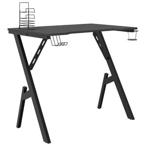 vidaXL fekete Y-l&aacute;b&uacute; gamer asztal 90 x 60 x 75 cm