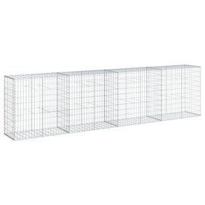 vidaXL horganyzott vas gabion kos&aacute;r fed&eacute;llel 400 x 50 x 100 cm