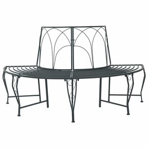 vidaXL Fa pad 4-&Uuml;lőhelyek sz&aacute;ma 160 x 80 x 89 cm Ac&eacute;l Ez&uuml;st Sz&uuml;rke
