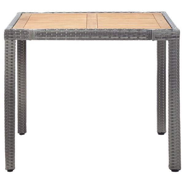 vidaXL 5 részes szürke polyrattan kerti étkezőgarnitúra párnákkal