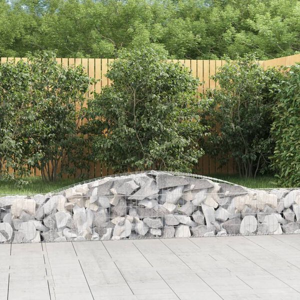 vidaXL 20 db íves horganyzott vas gabion kosár 400x30x40/60 cm
