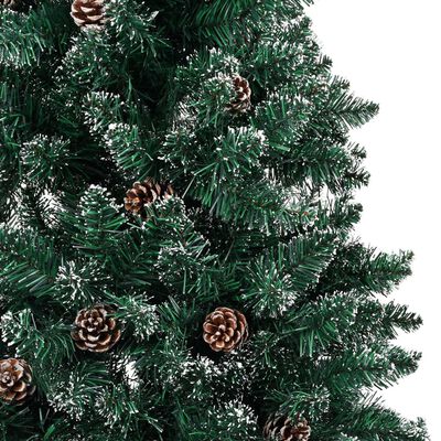 vidaXL zöld megvilágított vékony karácsonyfa gömb szettel 180 cm