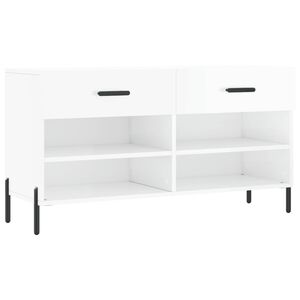 vidaXL magasf&eacute;nyű feh&eacute;r szerelt fa cipőpolc 102x35x55 cm