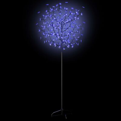 vidaXL cseresznyevirágos karácsonyfa 200 db kék-fehér LED-del 180 cm