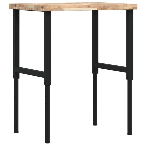 vidaXL tömör bükkfa négyszög alakú munkapad 80 x 60 x (73-99,5) cm