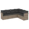 vidaXL 6 r&eacute;szes sz&uuml;rke polyrattan kerti &uuml;lőgarnit&uacute;ra p&aacute;rn&aacute;kkal