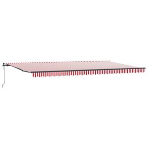 vidaXL Beh&uacute;zhat&oacute; napellenző Piros &eacute;s Feh&eacute;r 600 &times; 300 cm
