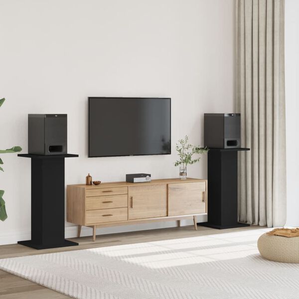 vidaXL 2 db fekete szerelt fa hangszóróállvány 30 x 30 x 80 cm