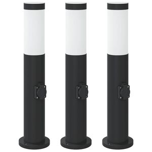 vidaXL 3 db rozsdamentes ac&eacute;lb&oacute;l k&eacute;sz&uuml;lt konnektoros oszlopl&aacute;mpa 50 cm IP44