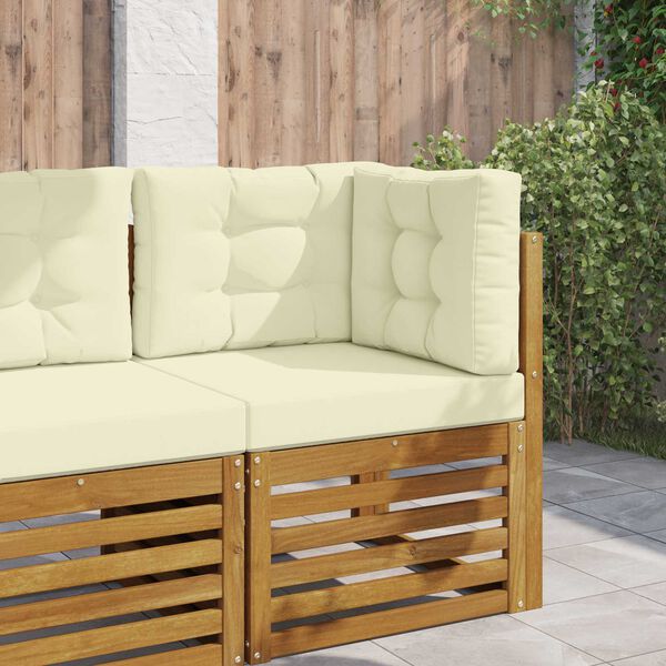 vidaXL K&uuml;lt&eacute;ri kanap&eacute; p&aacute;rna 3 pcs Kr&eacute;m Poli&eacute;szter