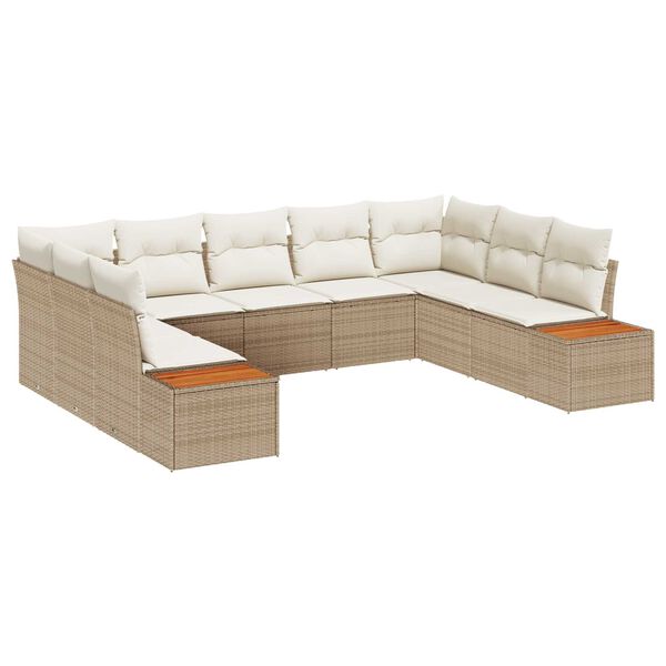 vidaXL Kerti Kanap&eacute; Szett p&aacute;rn&aacute;val 5 pcs Beige &eacute;s kr&eacute;m Polyrattan