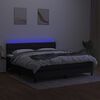 vidaXL fekete sz&ouml;vet rug&oacute;s &eacute;s LED-es &aacute;gy matraccal 180 x 200 cm