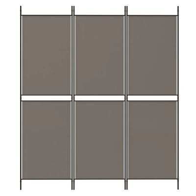 vidaXL 3 paneles antracitszürke szövet térelválasztó 150 x 220 cm