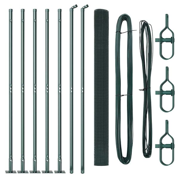 vidaXL Ker&iacute;t&eacute;soszlop Z&ouml;ld 10 x 1,4 m (16 x 16 mm h&aacute;l&oacute;) Ac&eacute;l &eacute;s PVC