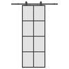 vidaXL fekete ESG &uuml;veg tol&oacute;ajt&oacute; f&eacute;mszerelv&eacute;ny-szettel 76x205 cm