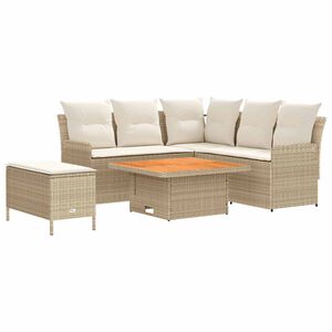 vidaXL B&uacute;tor szettek 5 db Beige &eacute;s kr&eacute;m PE Rattan